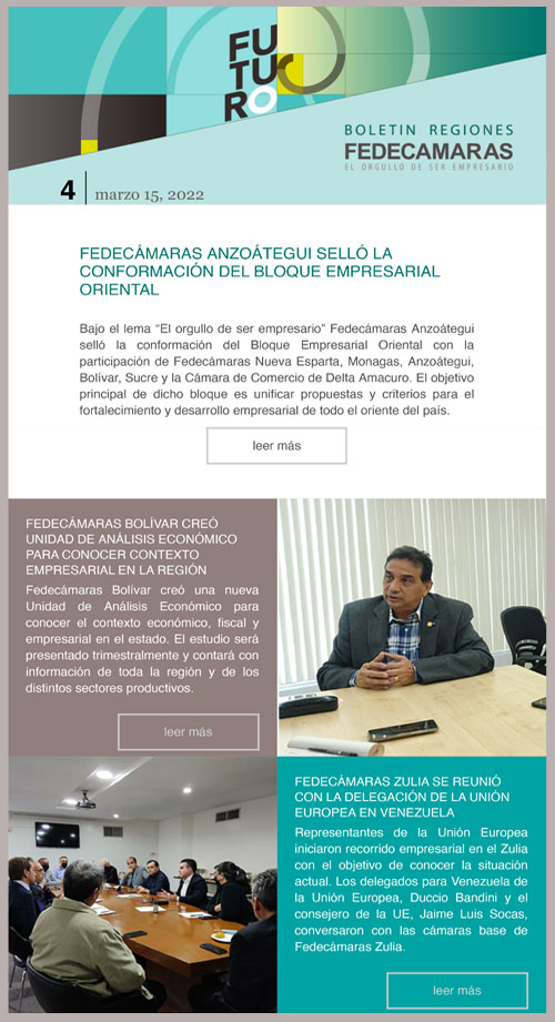 Boletín Fedecámaras Regional 3